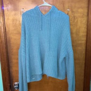 cropped hoodie | green | soft, fluffy